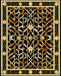 Intricate Floral Lattice Design Rug