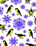 Vibrant Yellow Bird Starburst Design Rug