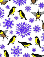 Vibrant Yellow Bird Starburst Design Rug