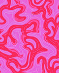 Pink And Red Swirl Pattern Rug