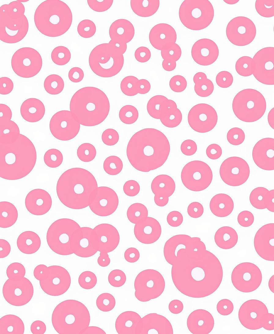 Pink Circles Pattern Design Rug