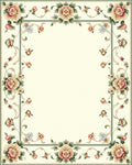 Ornate Floral Border Design Rug