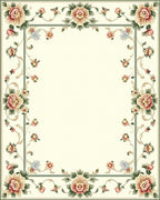 Ornate Floral Border Design Rug