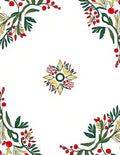 Red Berry Green Foliage Corner Medallion Rug