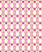 Pink Geometric Lattice Pattern Rug