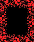 Vibrant Red Foliage Frame Rug