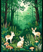 Enchanted Forest Wildlife Scene Rug