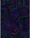 Striped Circuit Abstract Neon Lines Rug