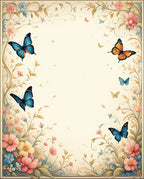Floral Butterflies And Swirls Rug
