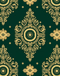 Ornate Golden Vine Mandala Pattern Rug