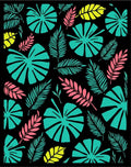 Tropical Leaf Pattern Vibrant Accent Rug