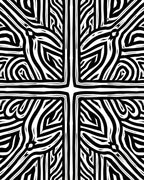 Bold Black White Abstract Zebra Rug