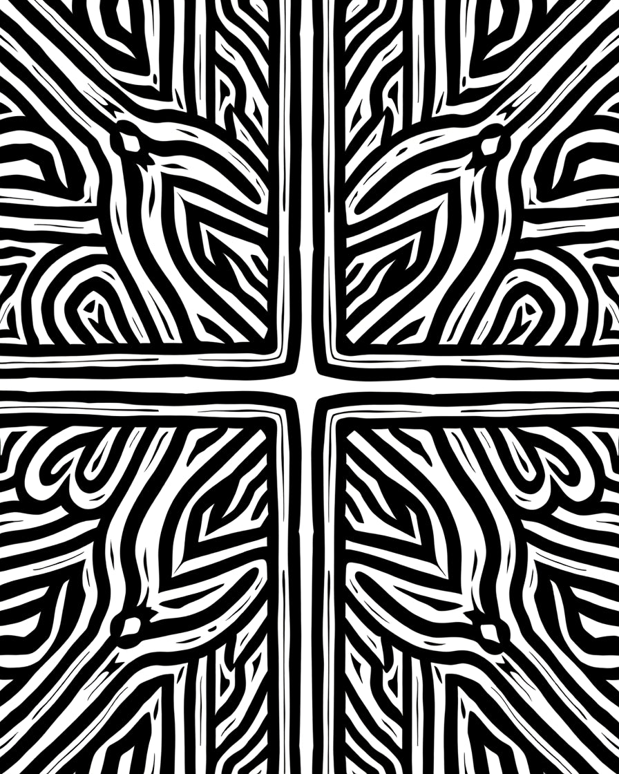 Bold Black White Abstract Zebra Rug