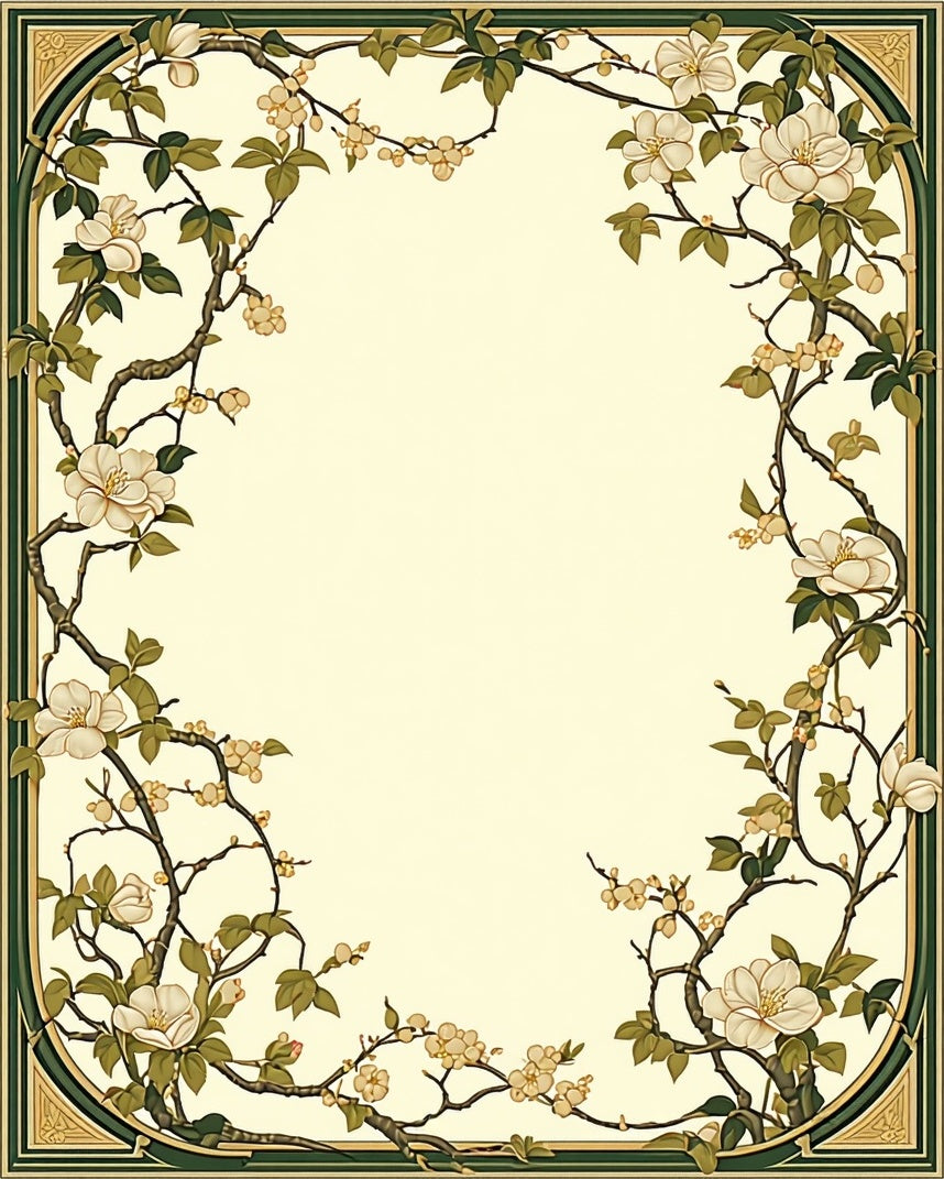 Vine With White Floral Accents Rug