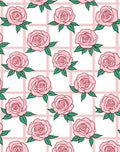 Rose Grid Floral Pattern Rug