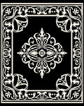 Elaborate Black And White Floral Design Rug