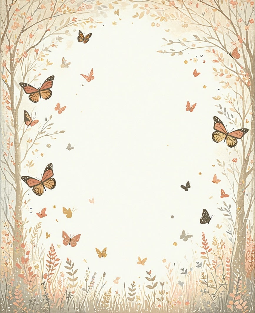 Whimsical Butterfly Meadow Design Rug