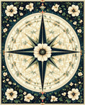 Floral Compass Motif Rug