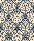 Art Deco Fan Pattern Antique Rug