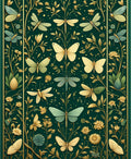 Emerald Garden Insect Floral Pattern Rug