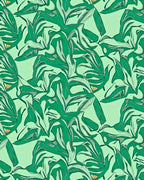 Verdant Lush Leafy Abstract Foliage Rug
