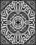 Intricate Black and White Abstract Mandala Design Rug