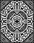 Intricate Black and White Abstract Mandala Design Rug