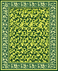 Vine And Leaf Patterned Textile Design Rug