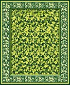 Vine And Leaf Patterned Textile Design Rug