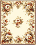 Ornate Floral Scrollwork Design Rug