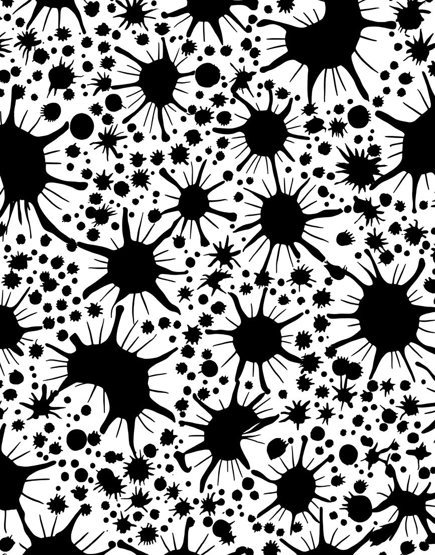 Ink Splatter Abstract Radial Design Rug