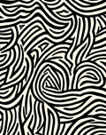 Abstract Swirly Black and White Pattern Rug