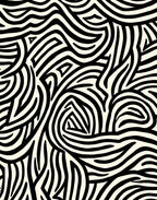 Abstract Swirly Black and White Pattern Rug