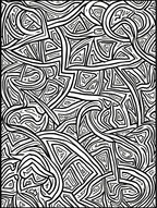 Abstract Black White Line Art Design Rug
