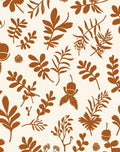 Autumn Leaf Acorn Silhouette Pattern Rug