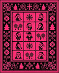 Whimsical Santa Christmas Trees Snowflakes Rug