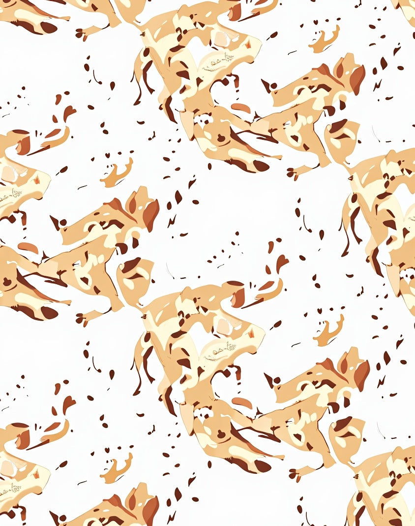 Abstract Cream Dog Spots Rug