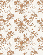 Bronze Floral Scroll Pattern Rug