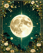 Celestial Moon Floral Garden Rug