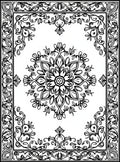 Ornate Filigree Floral Mandala Design Rug