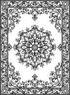 Ornate Filigree Floral Mandala Design Rug