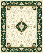 Elegant Floral Scroll Centerpiece Rug