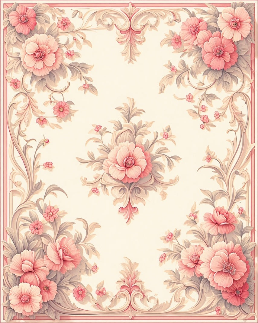 Vintage Floral Swirl Pastel Rug