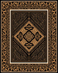 Ornate Black Gold Geometric Diamond Rug