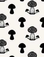 Minimalist Black Mushroom Pattern Rug