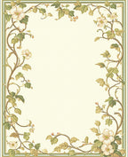 Botanical Vine Floral Border Design Rug