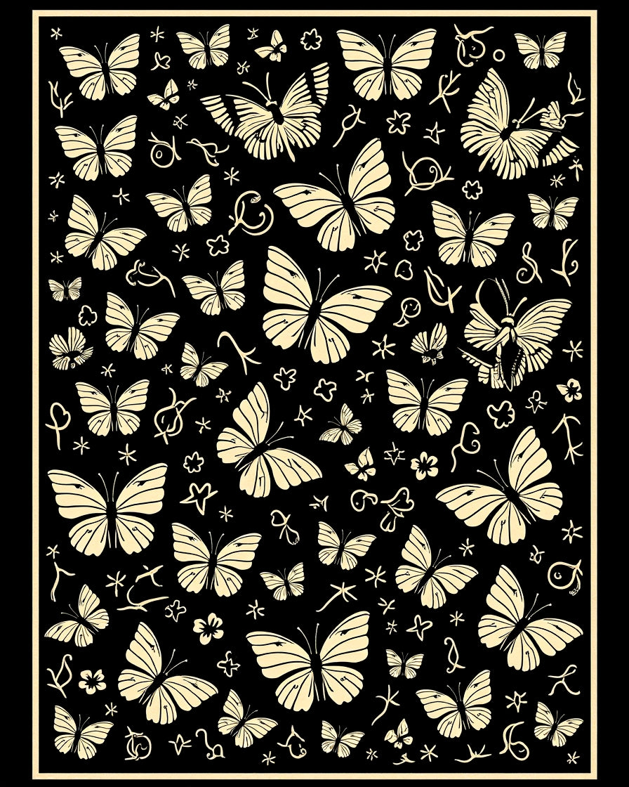Whimsical Butterflies With Floral Accents Rug
