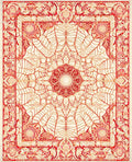 Red Abstract Floral Mandala Design Rug