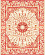 Red Abstract Floral Mandala Design Rug
