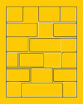 Bold Yellow Rectangular Block Pattern Rug